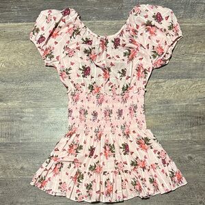 Love ShackFancy Floral Pink Smocked Women's dress